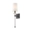 Z-Lite Ava 1 Light Wall Sconce, Matte Black & White 804-1S-MB - alternate 1